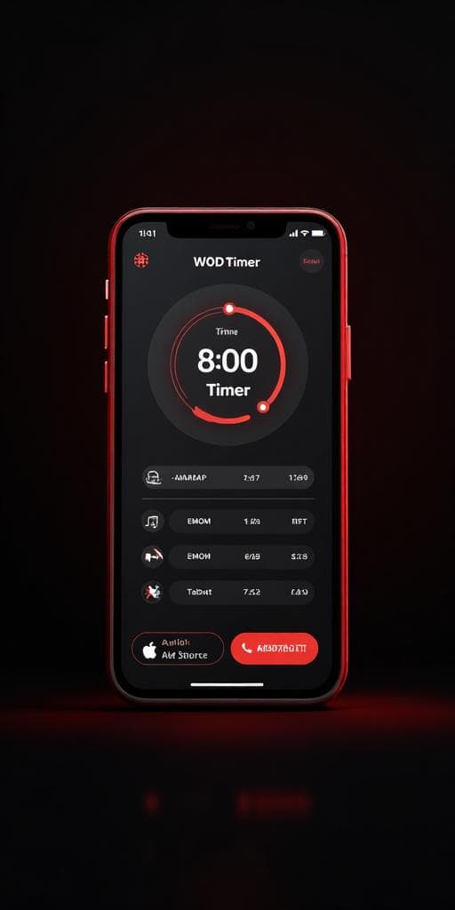 WOD Timer App Mockup
